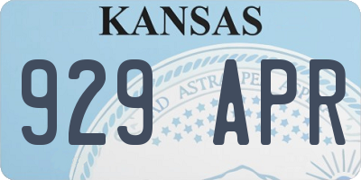 KS license plate 929APR