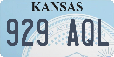 KS license plate 929AQL