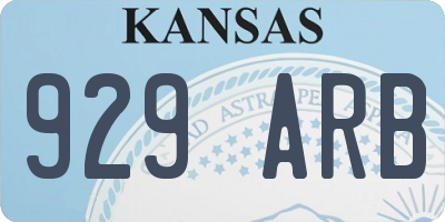KS license plate 929ARB