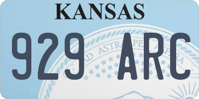 KS license plate 929ARC