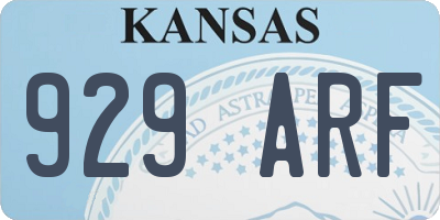 KS license plate 929ARF