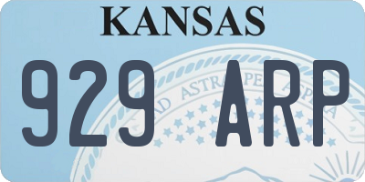 KS license plate 929ARP