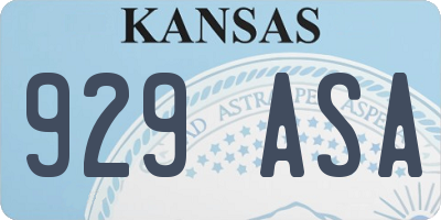 KS license plate 929ASA