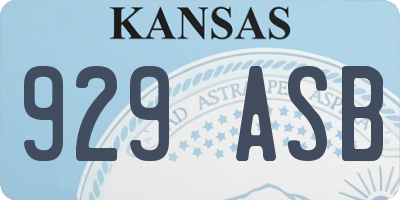 KS license plate 929ASB