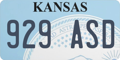KS license plate 929ASD