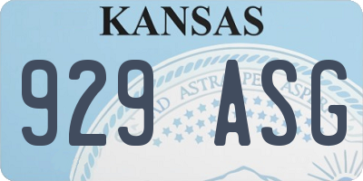 KS license plate 929ASG