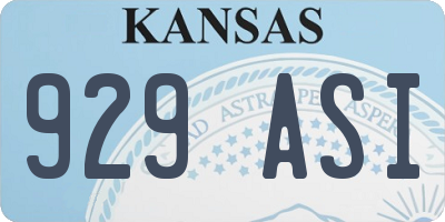 KS license plate 929ASI