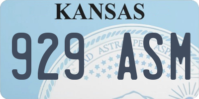 KS license plate 929ASM