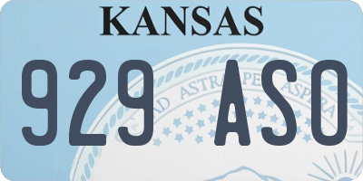 KS license plate 929ASO