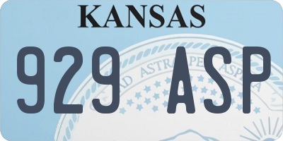 KS license plate 929ASP
