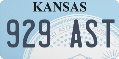 KS license plate 929AST