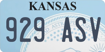 KS license plate 929ASV