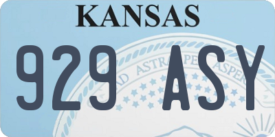 KS license plate 929ASY