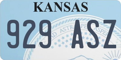 KS license plate 929ASZ
