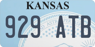 KS license plate 929ATB