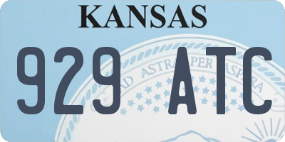 KS license plate 929ATC