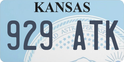 KS license plate 929ATK