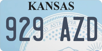 KS license plate 929AZD