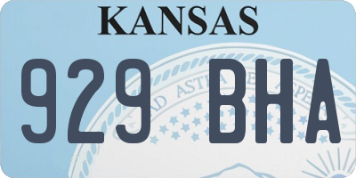 KS license plate 929BHA