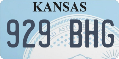 KS license plate 929BHG