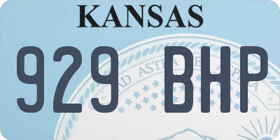 KS license plate 929BHP