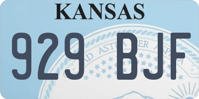 KS license plate 929BJF