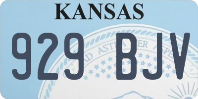 KS license plate 929BJV