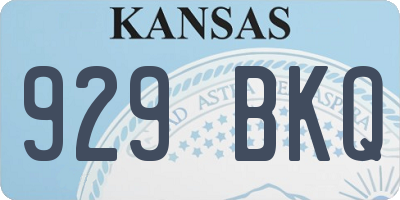 KS license plate 929BKQ