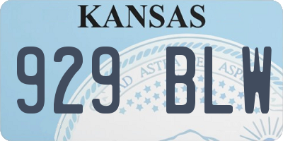 KS license plate 929BLW