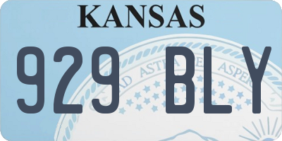 KS license plate 929BLY