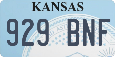 KS license plate 929BNF