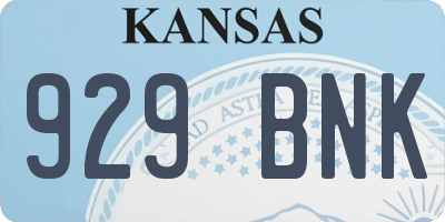KS license plate 929BNK