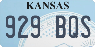 KS license plate 929BQS