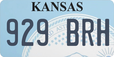 KS license plate 929BRH