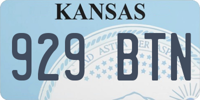 KS license plate 929BTN