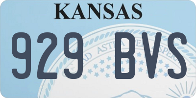KS license plate 929BVS