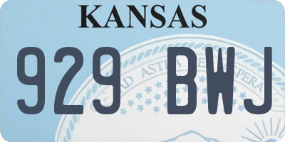 KS license plate 929BWJ