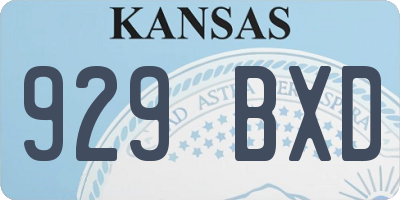 KS license plate 929BXD
