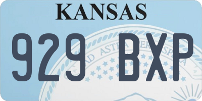 KS license plate 929BXP