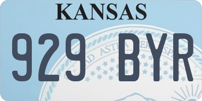 KS license plate 929BYR
