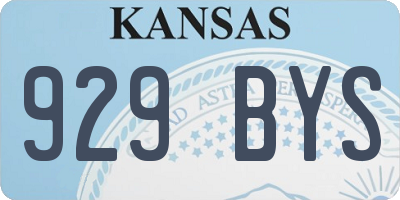 KS license plate 929BYS