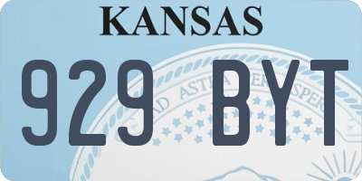 KS license plate 929BYT