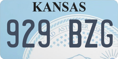 KS license plate 929BZG