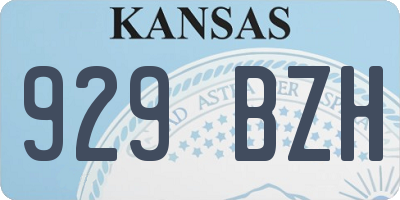 KS license plate 929BZH