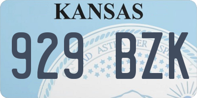 KS license plate 929BZK