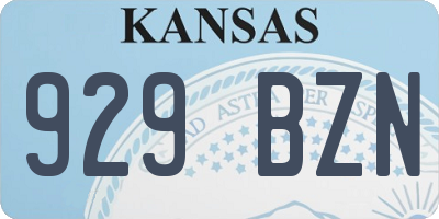 KS license plate 929BZN