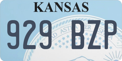 KS license plate 929BZP
