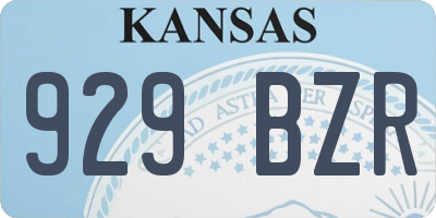 KS license plate 929BZR