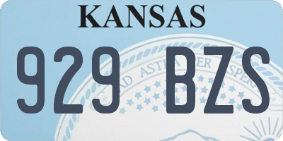 KS license plate 929BZS