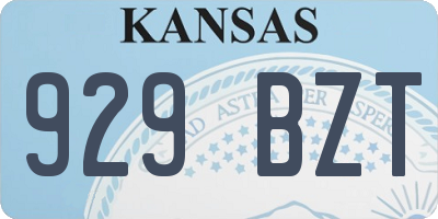 KS license plate 929BZT